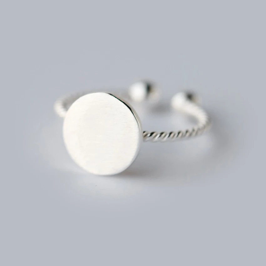 

Kinitial 1Pcs Tiny 925 Sterling Silver Plane Circle Double Ball Ring Twisted Ring Band Finger Rings for Women Party Gift Bijoux