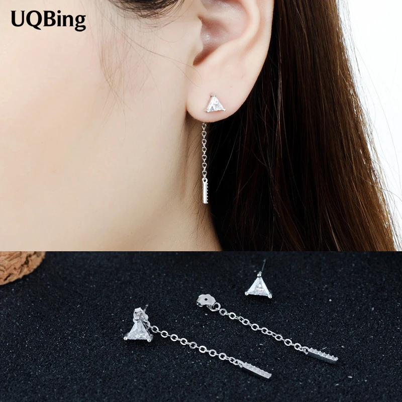 Fashion 925 Sterling Silver Drop Earrings Rhinestone Triangle Jewelry Wholesale Free Shipping | Украшения и аксессуары