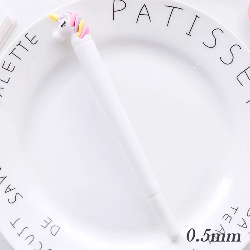 Креативная серия гелевых ручек в виде единорога, милая ручка в стиле каваи, фирменная ручка Escolar Papelaria для офиса, школы, канцелярские принадлежности, подарок - Цвет: C-white