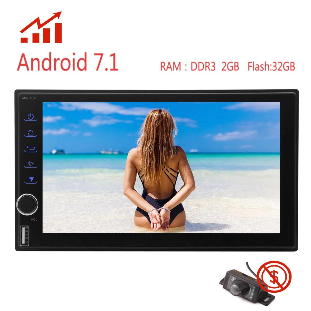 Android 7 1 GPS стерео большой &quotсенсорный экран FM/AM/RDS автомобильное радио bluetooth