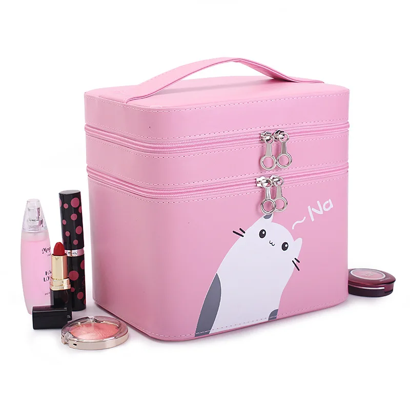 

Portable Makeup Brushes Storage Bag Double Layer Make-up Tools Professional Cosmetics Box Travel Storage Box