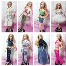 100 компл./лот с фабрики горячая кукла комплекты одежды модные платья для кукол Повседневное платье костюмы одежда