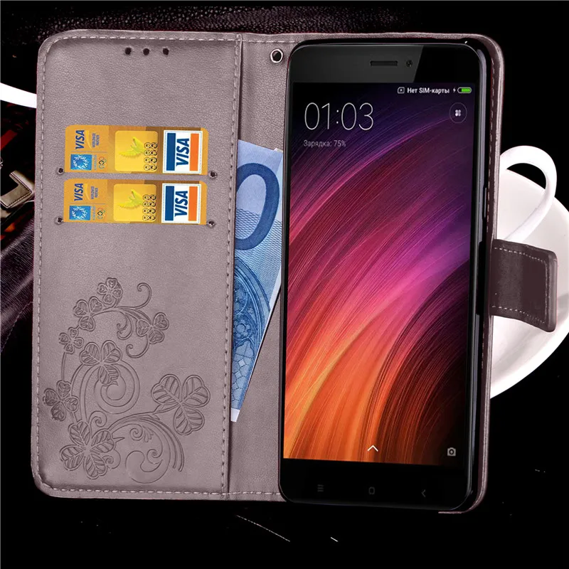 For Xiaomi Xiaomi Redmi 4X Case Luxury PU Leather Cover Phone Case For Xiaomi Redmi 4X 4 X Case Silicone Flip Wallet Phone Bag leather case for xiaomi