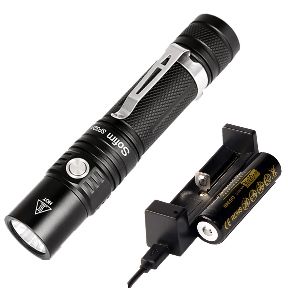 Мощный светодиодный фонарик Sofirn SP32A 18650 лм аккумулятор 18650|led flashlight cree|led 18650flashlight |