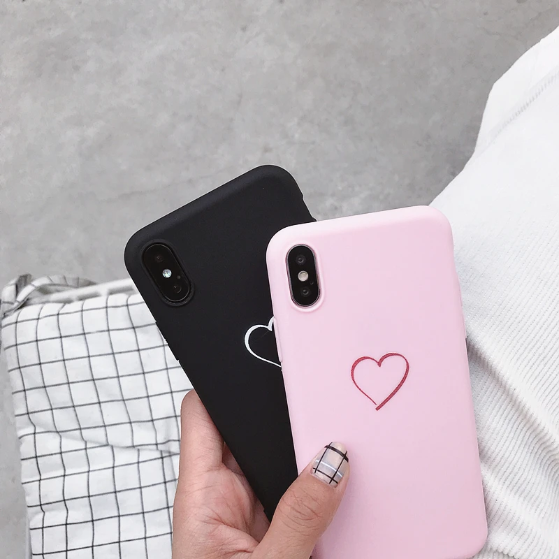 Cute Love Heart Cover For Samsung Galaxy Note 9 8 Phone Case For Samsung S10 S10E S9 S8 Plus S7 S6 Edge Soft Silicone Cases