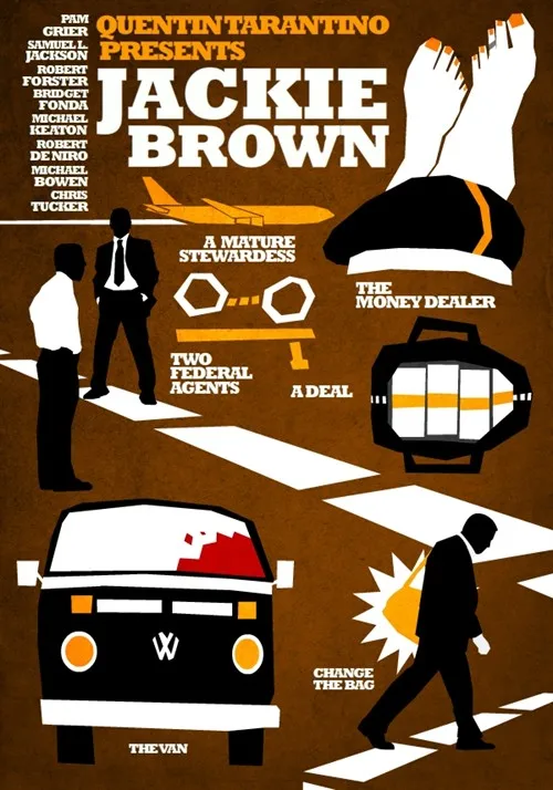 JACKIE BROWN QUENTIN TARANTINO винтажный Ретро Холст Живопись сплав постер в деревянной рамке