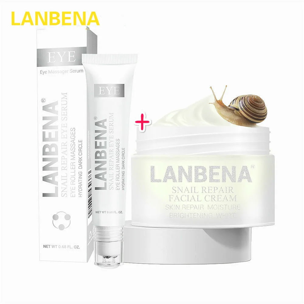 

LANBENA Facial Repair Whitening Cream+Snail Eye Cream Eye Hyaluronic Acid Remove Dark Circles MoisturizingSoothing Eye Skin Care