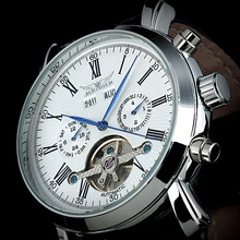 JARAGAR полная Календари Tourbillon Авто Механические Мужские Часы Лидирующий бренд Роскошные наручные часы erkek коль saati Montre Homme