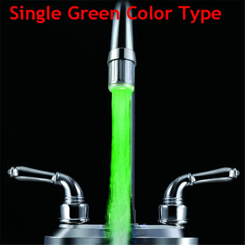 Светодиодный светильник водопад носик кран для ванной комнаты аэратор LD8001-A6 - Цвет: single green color