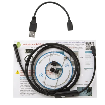 

5.5mm Lens Android Endoscope Camera USB Mini Camera 1m To 10m Soft Cable Pipe Inspection Endoscope Waterproof Led Light Camera