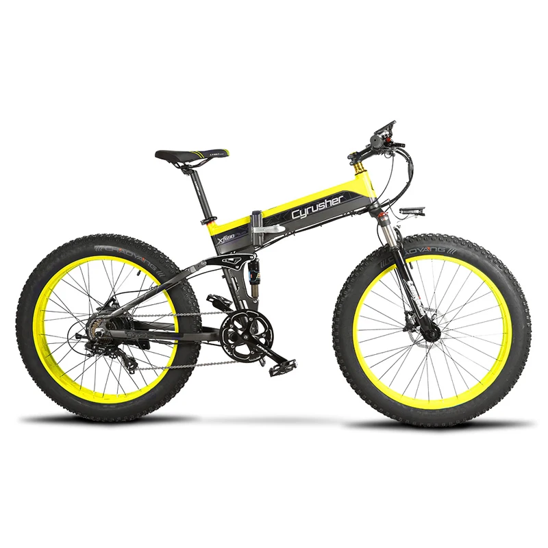 Cyrusher Cruiser складной электрический велосипед XF690 500 Вт 48 в 10 А Электронный жир шины E велосипед полная подвеска 7 скоростей Электрический велосипед