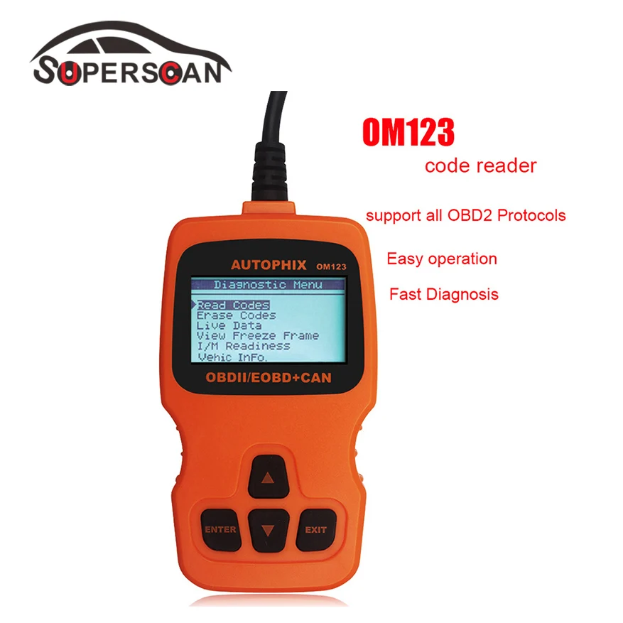 Prix pour Marque Nouveau AUTOPHIX OM123 Auto Diagnostic Scanner OBD ii EOBD Moteur Code de Défaut Lecteur De Voiture Diagnostic Scan Automobile Outils Prix pour Marque Nouveau AUTOPHIX OM123 Auto Diagnostic Scanner OBD ii EOBD Moteur Code de Défaut Lecteur De Voiture Diagnostic Scan Automobile Outils