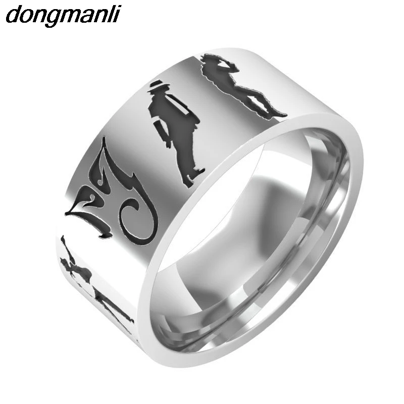 

P632 Dongmanli 8mm Dance Memorial Stainless Steel Ring for Men Jewelry