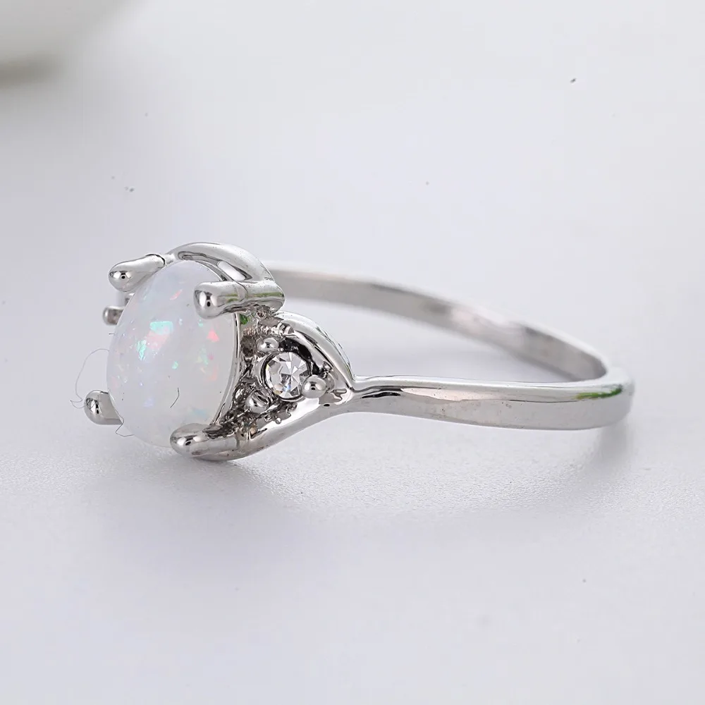 Twilight Moonstone Ring Wedding Party Ring Silver Color Jewelry Couple Love Rings for Women Accessories Anillos O5C119