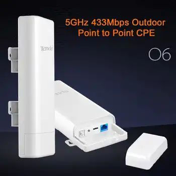 Tenda O6 10KM 5GHz 11ac 433Mbps Outdoor CPE Wireless WiFi Repeater Extender Router AP Access Point WiFi Bridge with POE Adapter