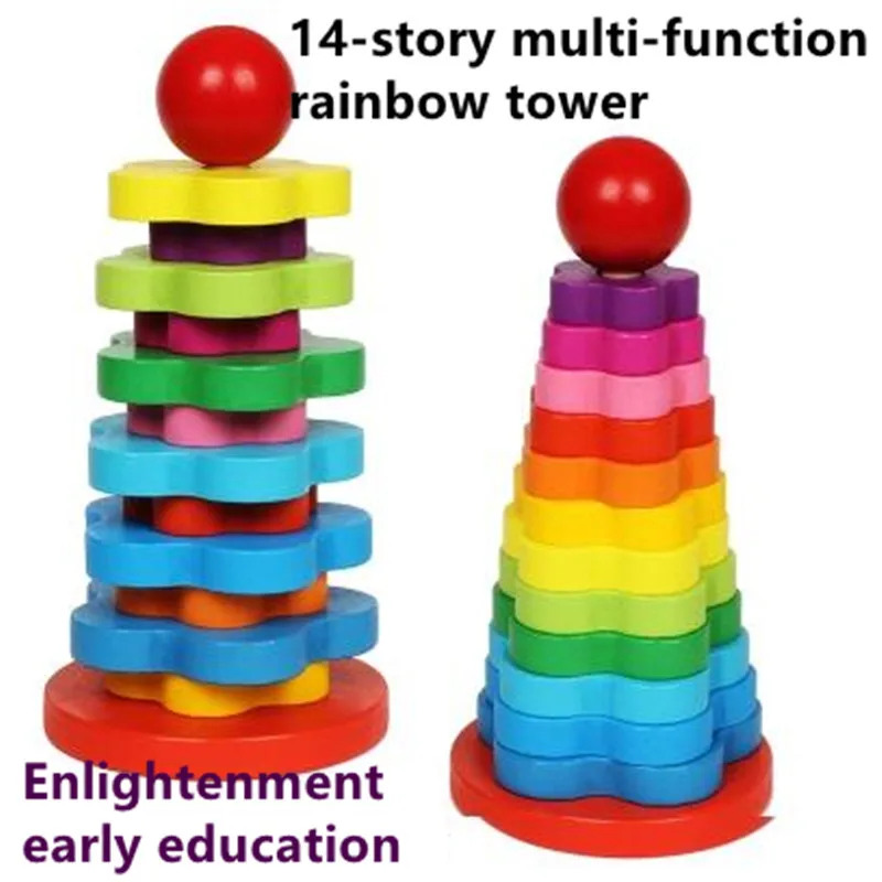 Монтессори детские блоки игрушки деревянные Обучающие формы радужные цветные фигурки Развивающие головоломки игрушки для детей модель