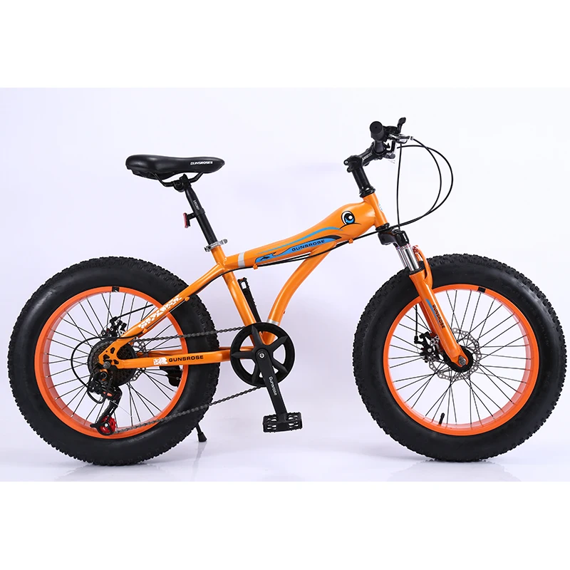 Top KUBEEN Snow Bike MTB 20" 7 21 24 27 speed double disc mountain Fat Bicycle Suspension Steel Frame 4" Tire aluminum wheel 20kgs 3