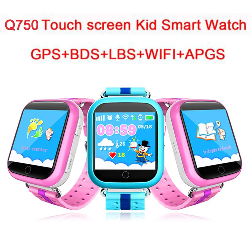 Q750 дети умные часы gps телефон LBS расположение SOS жизни Водонепроницаемый малыш Сенсорный экран Smartwatch для ребенка безопасной анти-потерянный