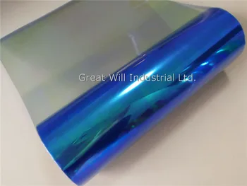 

30cmx10m/Roll Light Blue Chameleon Headlight Tint Film Car Taillight Fog Vinyl Fame Will NEO CHROME Headlamp Tinting Tail light