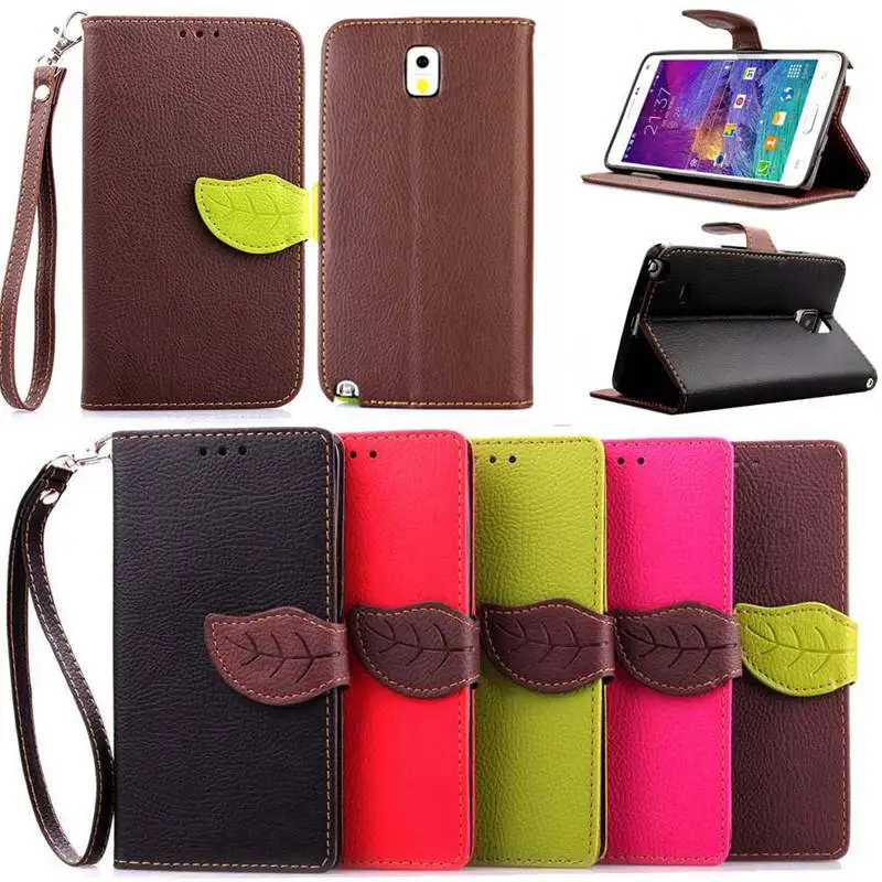Luxury Leaf Style PU Leather Case for Samsung Galaxy Note 3 III N9000