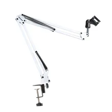 NEEWER White Broadcasting Studio Microphone Suspension Boom Scissor Arm stand Extended up to 80cm 31 5