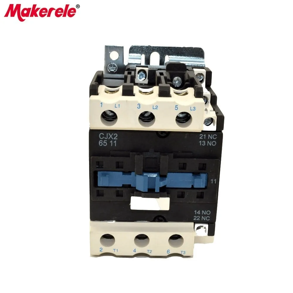 

CJX2-6511 AC Contator 65A 50/60Hz LC1 3 Phase 3-Pole 380V 220V 110V 36V 24V 3P+1NO+1NC Din Rail Mount Magnetic AC Contactor