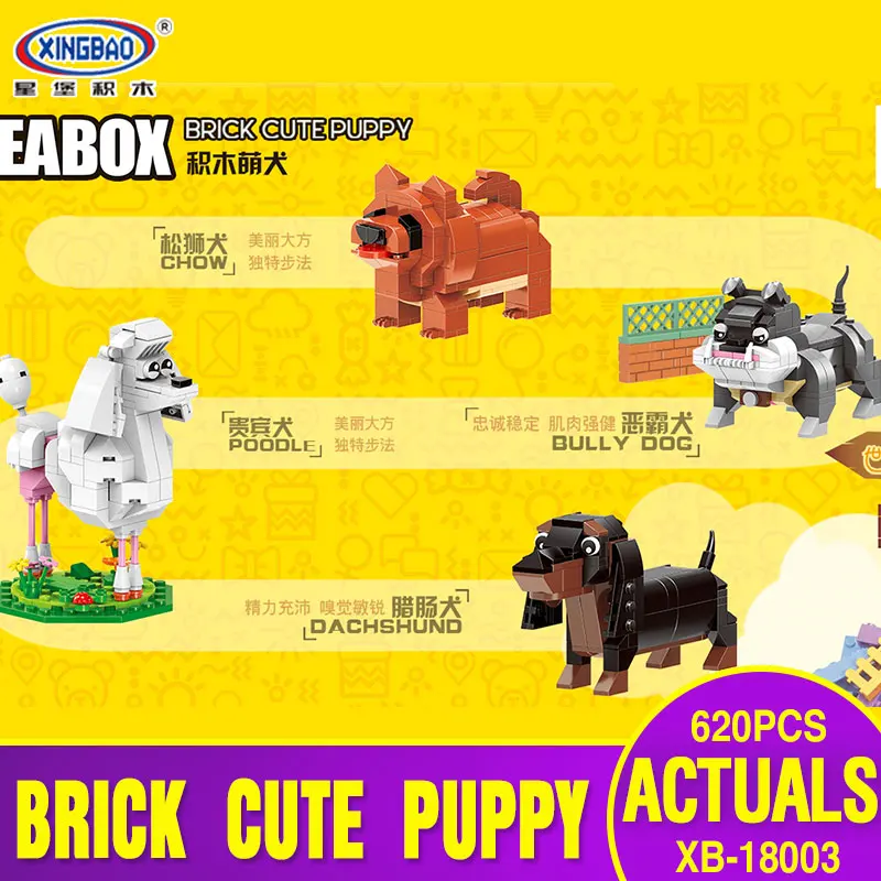 

X Models Building toy Compatible with Lego X18003 620Pcs Cute Puppy Blocks Toys Hobbies For Boys Girls Model Building Kits
