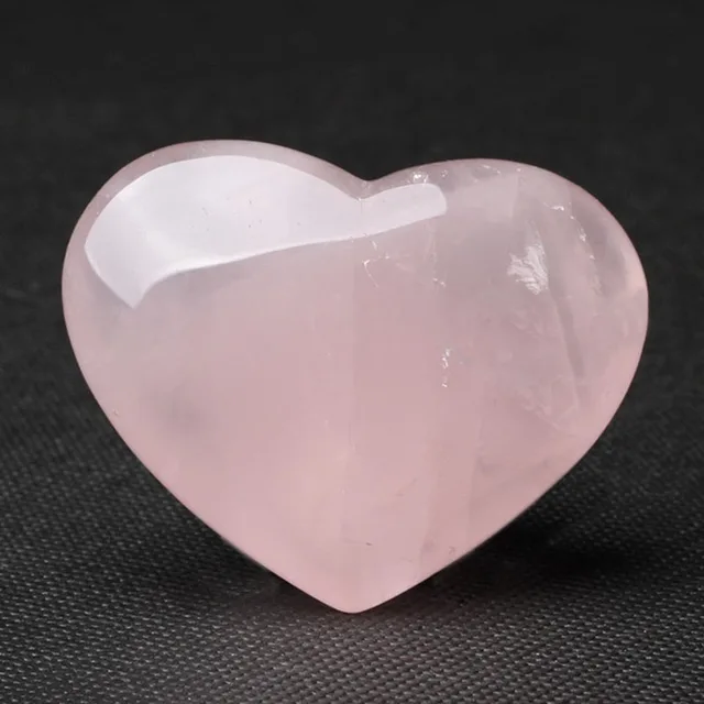 Shellhard Natural Rose Pink Crystal Quartz Stone Heart Healing Gemstone