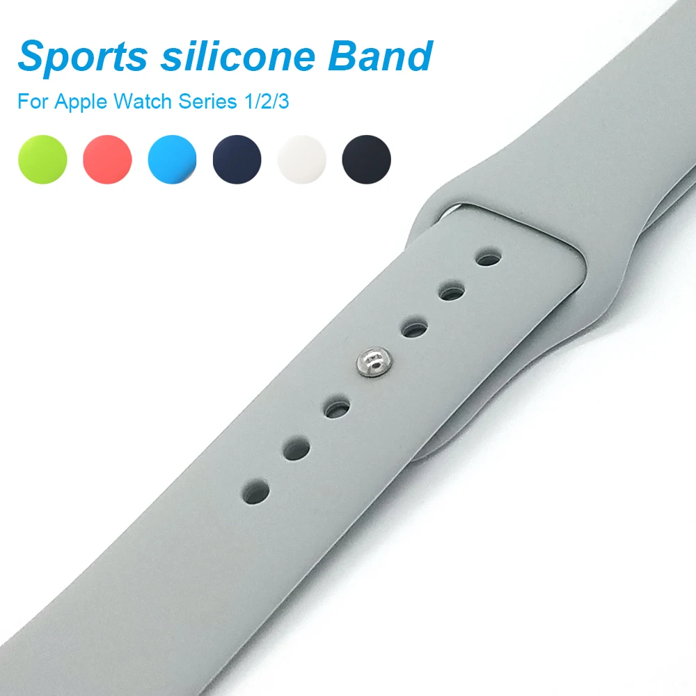 For Apple watch Series 3 / 2 Sports silicone Band for apple watch 42mm 38mm Replace Bracelet Strap watchband Watchstrap apple-bands-series- : image For Apple watch Series 3 / 2 Sports silicone Band for apple watch 42mm 38mm Replace Bracelet Strap watchband Watchstrap apple-bands-series-