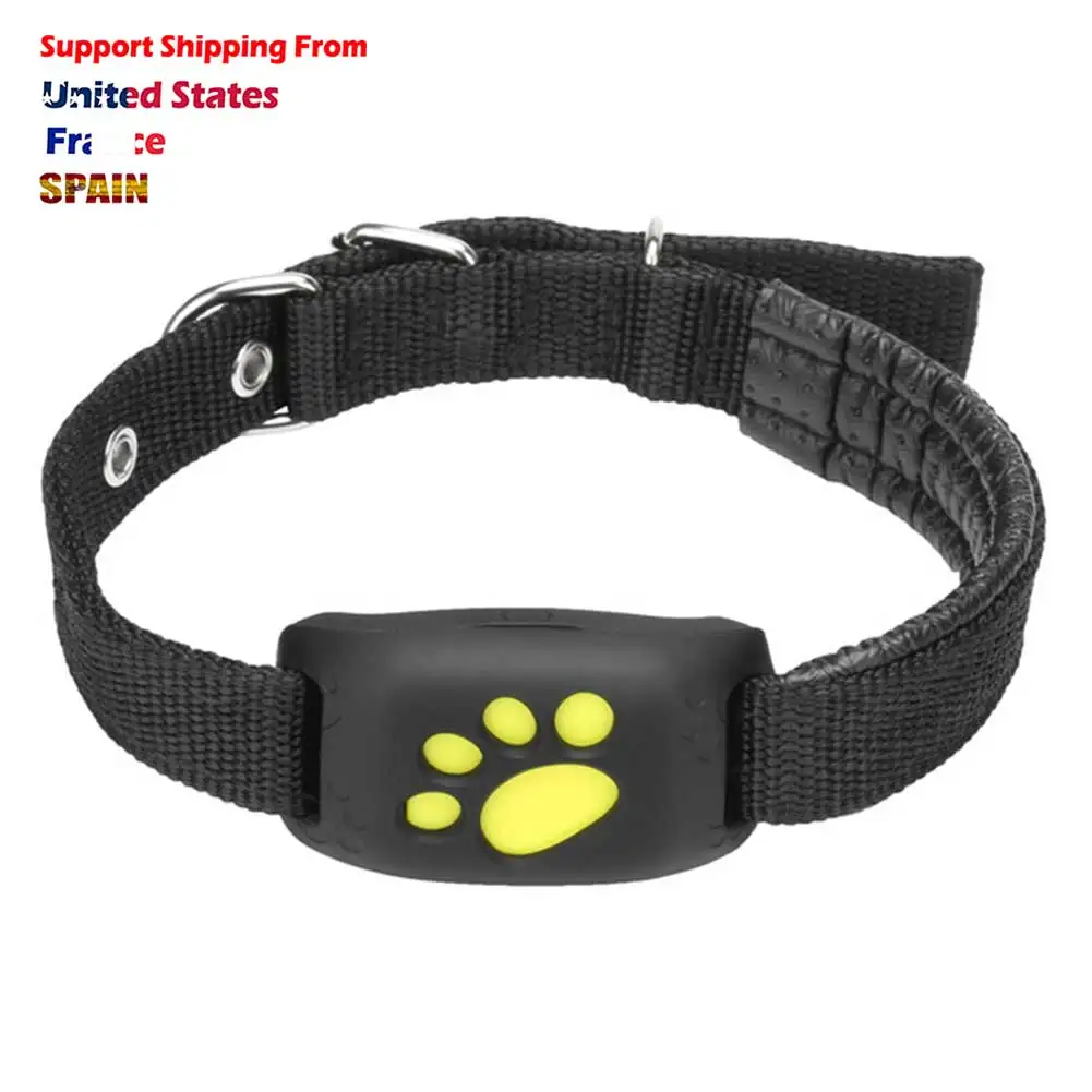 Baratos Perro inteligente GPS impermeable collar Anti pérdida para mascotas rastreador Bluetooth para perro gato niños dispositivo de recuperación cachorro gatito collar de corteza