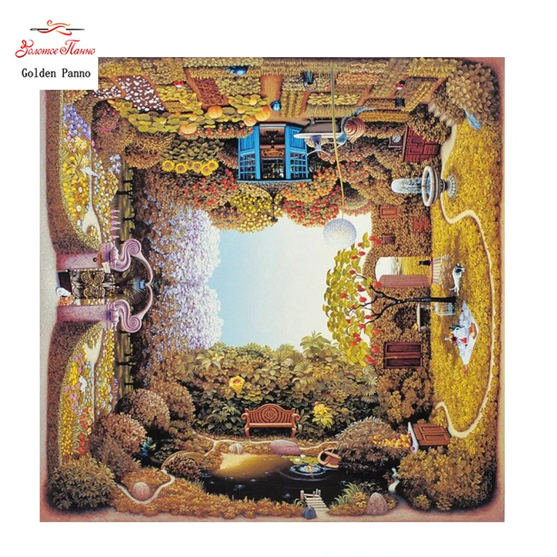 

Golden Panno,Needlework,DIY DMC Cross stitch,Sets For Embroidery kit 14ct unprinted tetrahedron cross-Stitching,christmas 0312