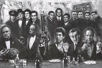 

N2477 Gangster Collage Mafia Tv Movie Wall Sticker Silk Fabric Poster Art Indoor Decor Bright