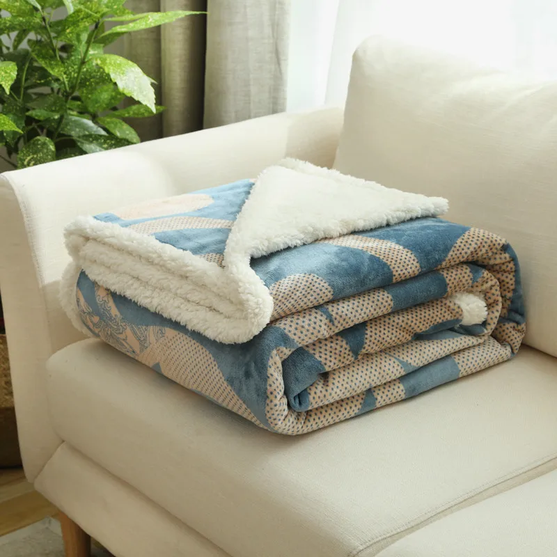 Одеяло s Двухслойное утолщенное шерстяное одеяло, ультра толстое и супер теплое, необходимое зимой, многоцветное, разные размеры на выбор