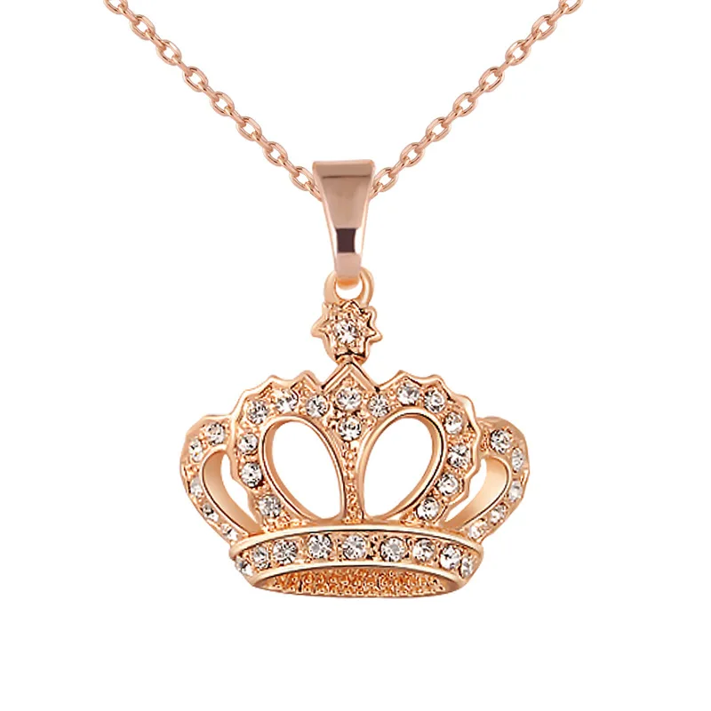 1 Pcs Fashion Crystal Pendant Necklaces Premium Crown Gold And Silver Sweater Chain A481 | Украшения и аксессуары