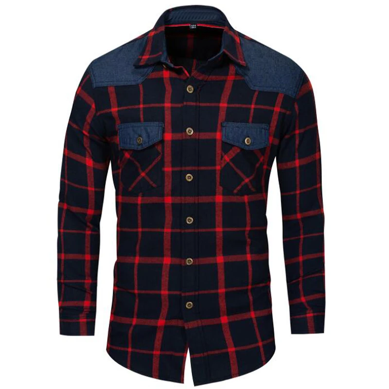 

2018 new high quality shirt Brand cotton business casual plaid men's shirt Cotton long sleeve shirt men camisa masculina