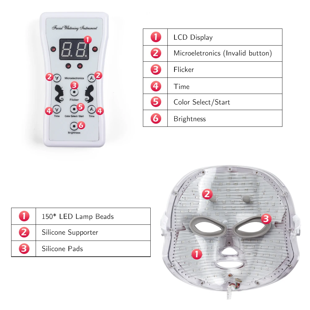 7 цветов светодиодный маска для лица, омоложение кожи, удаление морщин и акне, светодиодный фотонный маска для лица, красота, терапия, отбеливание, Подтяжка, красота, спа