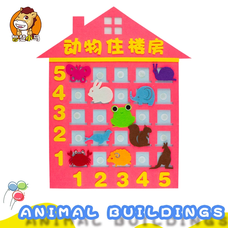 

New Style Hot Non-woven Fabric Environmental Protection Aids Toys Manual Animals Buildings Puzzle Early Learning Education Toys