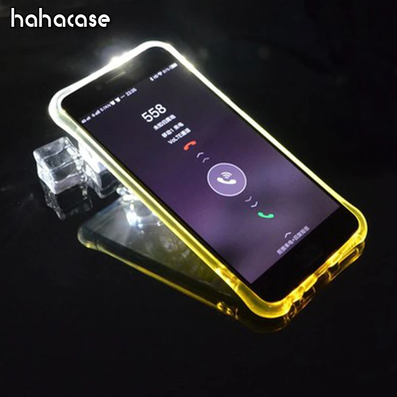 

1000pcs Incoming Call Light Remind Soft TPU Case For Samsung Galaxy J7 J5 Prime LED Flash Light Up Clear Protect Cover