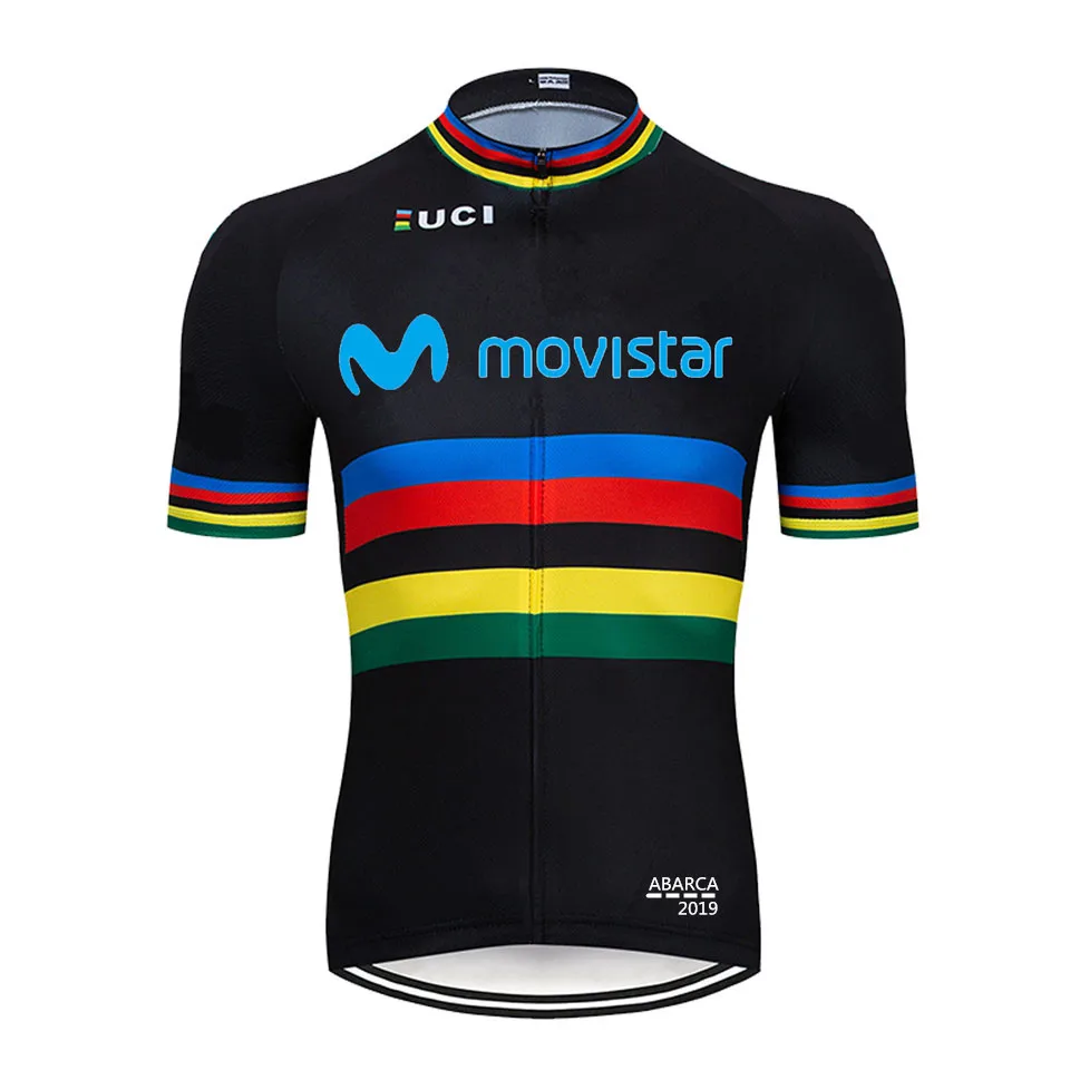 Movistar Men Cycling Jersey Short Sleeve Sets Breathable MTB Bike Cycling Clothing Cycle Sportswear Ropa Ciclismo - Цвет: 6