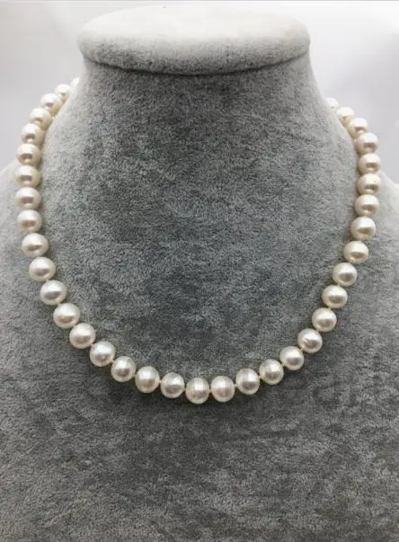 

100% Real Pearl Jewelry ,AA 8.5-9mm Near Round,White Freshwater Pearl Necklace,Women Wedding ,Love,Mothers Day Gift