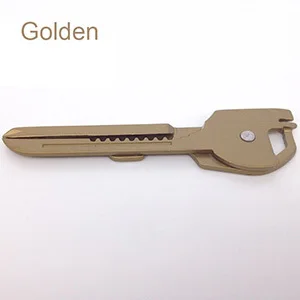 Многофункциональный 6 в 1 ключ карманный нож металлический кемпинг складной универсальный нож наружная отвертка для выживания открывалка Веревка резак - Цвет: golden key knife