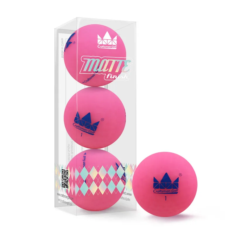Гольф-мастер совершенно новые(никогда не используются) 2 шт матовые мячи для гольфа 3-pack цветные матовые шарики на большие расстояния Новые - Цвет: Pink No 1