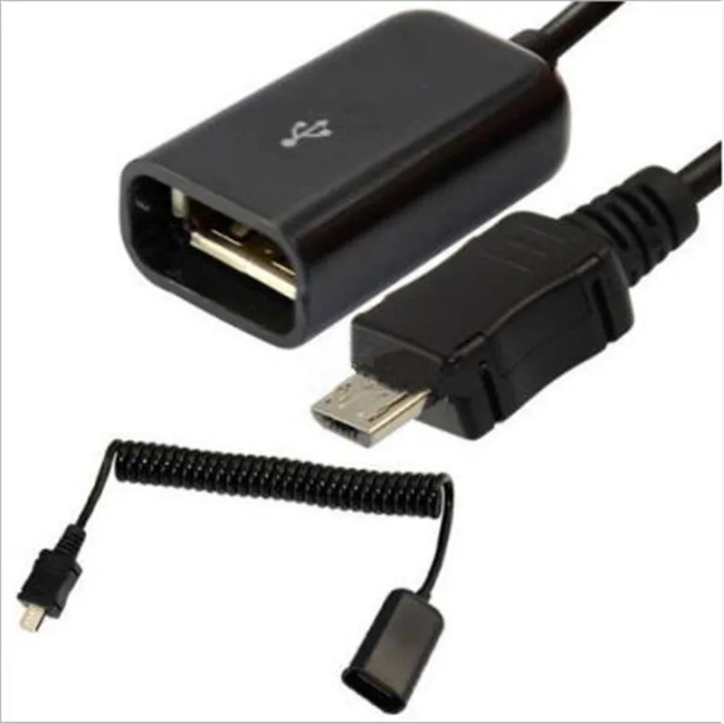 

100PCS/ Mobile phone U disk cable Micro USB to OTG data cable Telescopic micro usb cable Spring