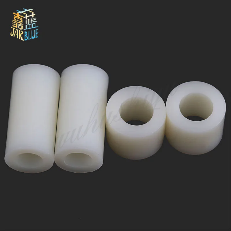 Non-Threaded Spacer 50pcs M3 M4 M5 M6 White Nylon ABS Round Hollow Standoff Washer ID 3mm 4mm 5mm PCB Board Screw Bolt