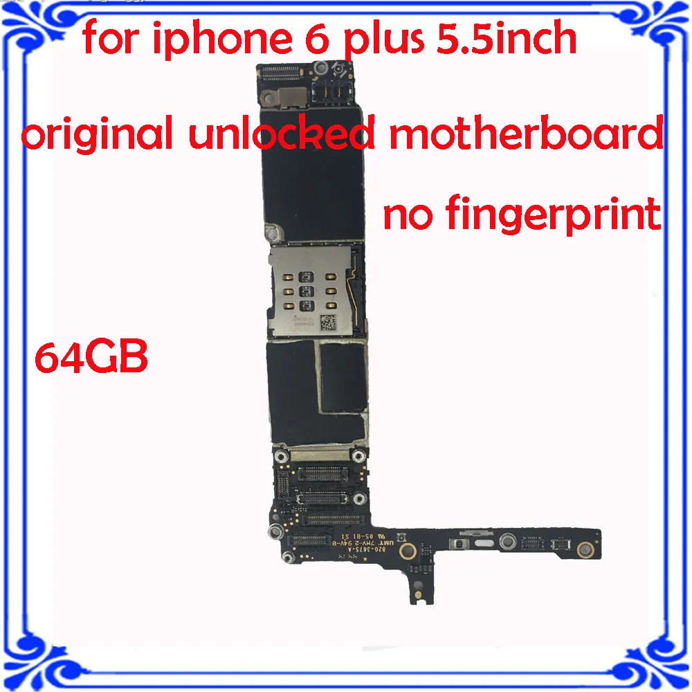 

for iphone 6 plus Factory unlock motherboard no touch ID for iphone 6plus main board 64GB original logic board IOS system board
