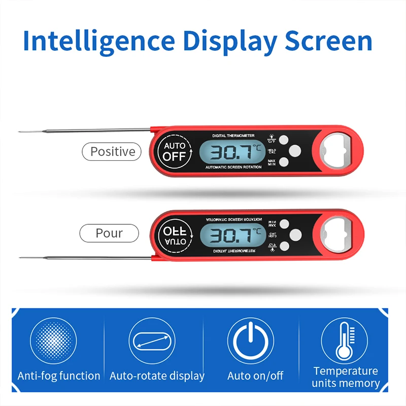 Умный домашний термометр, водонепроницаемый цифровой Кухонный Термометр для еды, датчик температуры, датчик для приготовления мяса, инструмент для открывания бутылок