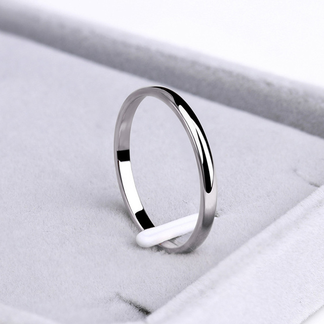 Stainless Steel Rings Rose Gold Anti-allergy Smooth Simple Wedding Couples Rings Bijouterie