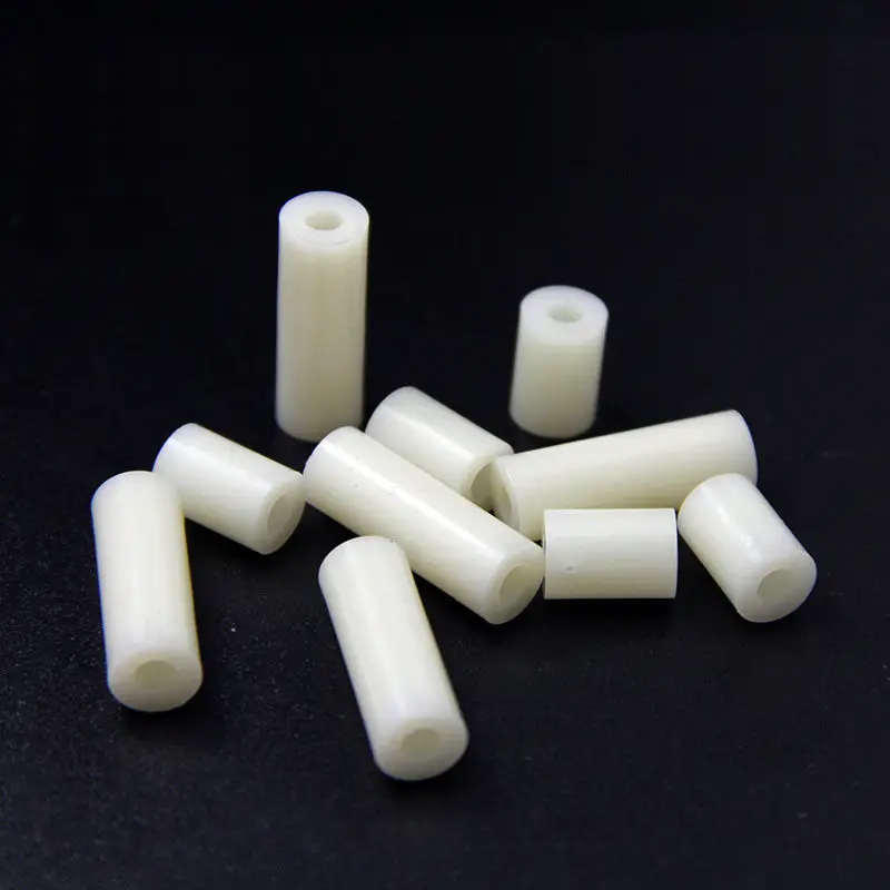 Plastic M4(ID) x 7.2(OD) x 15mm Length NoThreads Tapped Round Standoff Space