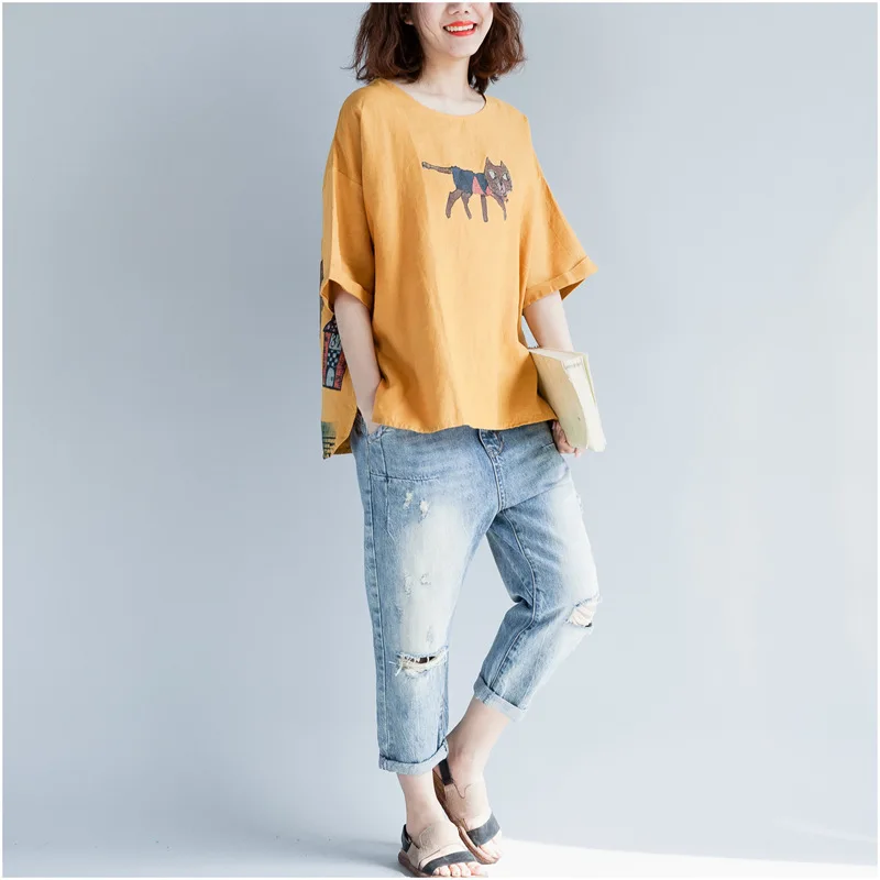 2018 JOJOANS Summer T-Shirt Plus Size Animals Print Tshirt Female Casual Cotton Tops Solid Loose Girl Short Sleeve O-neck Tees 2018 summer plus size fashion women casual short sleeve t shirt loose summer cotton t shirt top size s 3xl