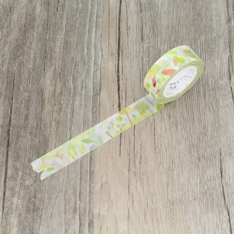 Beautiful Green Soft Color Leaf Leave Gift Wrapping Washi Paper Masking Tapes for Scrapbooking